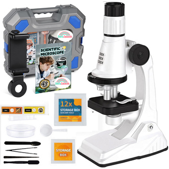 Microscope for Kids Science Kit 1200x LED + Accessories Carrying Case Educational STEM Toy Gift 8+
