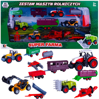 large farm machinery set tractors combine harvester die-cast metal toys gift for kids 3+
