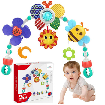 Colorful 3-in-1 Stroller Activity Arch - Your On-the-Go Playtime Center!