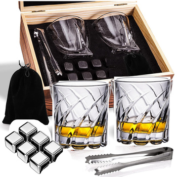 Gift set whisky glasses rocks box Ice cubes Drinks