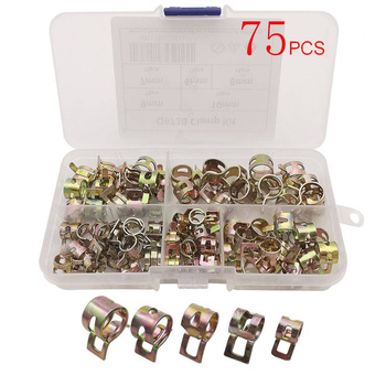 Metal hose clamps spring clamps set for hose lines 75 pcs