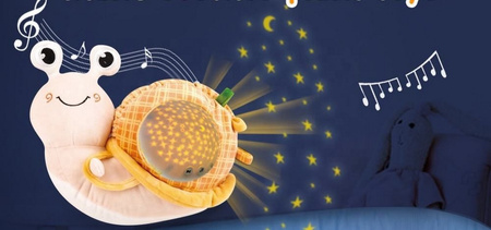 Interaktywny Śpioszek do snu projektor poduszka maskotka usypiacz ślimak 