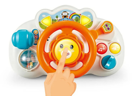 Interaktywna kierownica malucha do wózka Muzyczna dźwięki światła