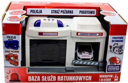 Emergency Rescue Base Station Ambulance Garage Walkie Talkie Sound Toy Gift