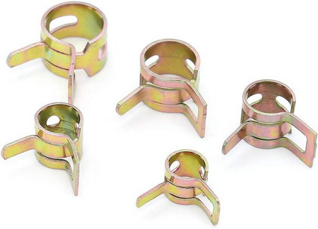 Opaski zaciskowe metalowe obejmy sprężynowe zestw do przewodów węży 75 szt
