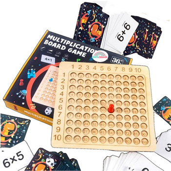 Wooden Multiplication Board Game Montessori Educational Toy MATH PUZZLE Learning Through Play
