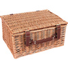 Thermal picnic basket wicker equipment cutlery plates 2 person set