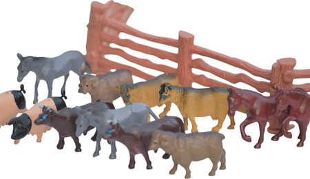 Farma figurki zwierzęta wieś duży zestaw w pojemniku gospodarskie zagroda mata GRA PLANSZOWA