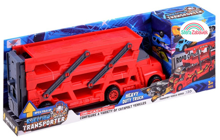 TIR laweta + 6 autka resoraki wyrzutnia cięzarówka Ciężarówka do przewozu samochodów Zabawka Truck Walizka na samochód zabawkowy