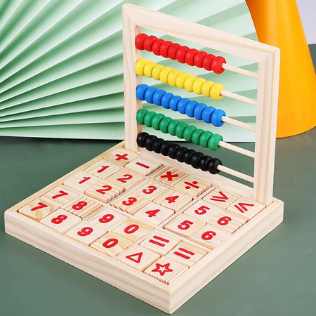 School wooden counting wheel educational alphabet puzzle learning counting addition