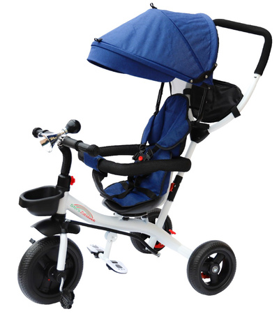 Rowerek trójkołowy wolne koło pasy obracany 360 wózek obracane siedzisko