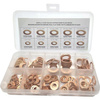 Set of copper metal washers large set xl 200 pcs 9 rozm. 9-18