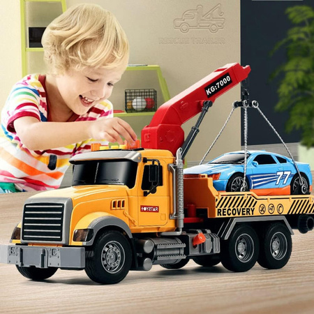 LARGE 1:12 TOW TRUCK RECOVERY VEHICLE WITH CAR LIGHTS SOUNDS TOY SFERAZABAWEK