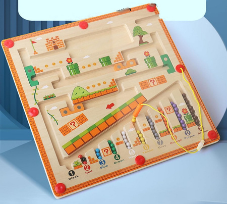 Wooden Magnetic Maze Montessori by Sferazabawek Educational Toy for Kids – Develops Focus, Dexterity & Coordination