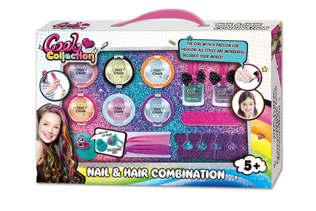 Kreda do włosów + lakier do paznokci zestaw kreatywne makeup