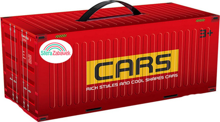 Kontener zestaw samochodów metalowe autka resoraki z napędem + mata miasto skrzynka