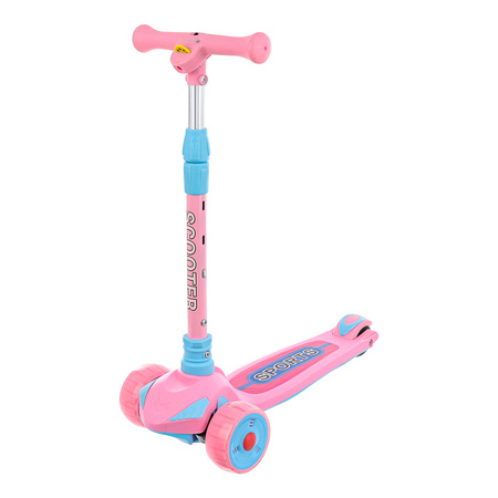 Hulajnoga dla dzieci trójkołowa składana balansowa świecąca LED trzykołowa