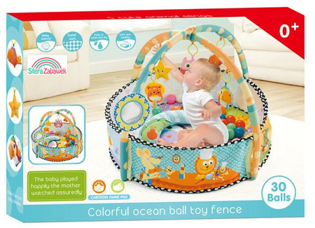 MATA EDUKACYJNA KOJEC Z PIŁECZKAMI DLA NIEMOWLĄT DUŻA INTERAKTYWNA MIĘKKA