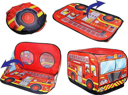 Namiot dla Dzieci Auto do Domu Pokoju Ogrodu Ogrodowy Duży Straz Pozarna