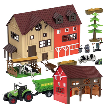 LARGE FARM PLAYSET Barn Tractor Animals Figures Toy Set