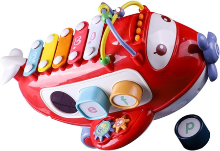 Interaktywny samolot na sznurku cymbałki sorter  sensoryka melodie dzwięki