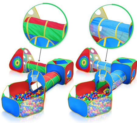 Namiot dla dzieci 5w1 duży plac zabaw labirynt 2 tunele suchy basen domek