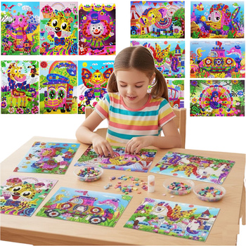 Foam Mosaic Craft Kit for Kids 12pcs Set 3D Sticker Art Educational Creative Toy XXL