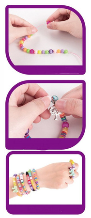 Zestaw koralików do robienia bransoletek BIŻUTERII KreBead Box DIatywnej Biżuterii dla Dzieci - Fashion Y