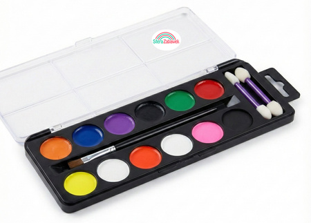 Magiczny Zestaw do Malowania Twarzy 12 Kolorów – Bezpieczna Zabawa na Halloween i Karnawał!