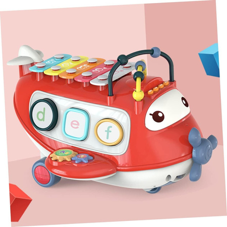 Interaktywny samolot na sznurku cymbałki sorter  sensoryka melodie dzwięki