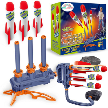 Wyrzutnia katapulta rakiet piankowych Latawiec pompka prezent dla 4 5 6 7 8 9 10 latka