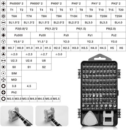 Zestaw śrubokrętów precyzyjnych  Wkrętaki PRECYZYJNYCH NARZĘDZI ŚRUBOKRĘTÓW