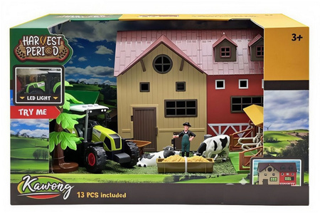 LARGE FARM PLAYSET Barn Tractor Animals Figures Toy Set