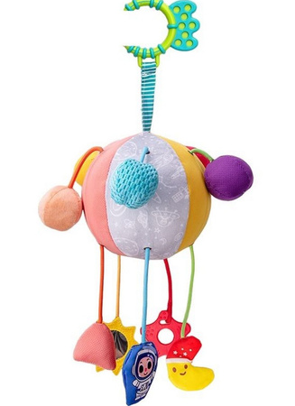 Piłka sensoryczna piłeczka zawieszka do wózka piszczki lusterko gryzak