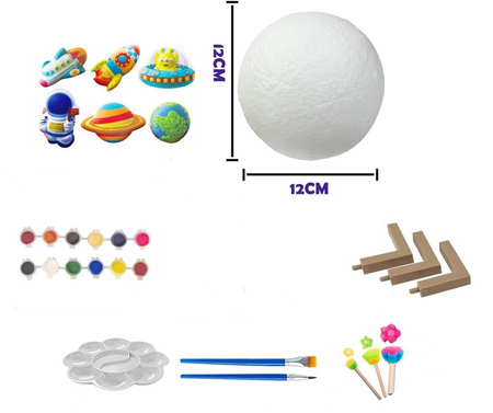 Zestaw Kreatywny 2w1 LAMPKA KSIĘŻYC do Malowania + Odlewy Gipsowe KOSMOS DIY