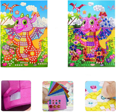 Foam Mosaic Craft Kit for Kids 12pcs Set 3D Sticker Art Educational Creative Toy XXL