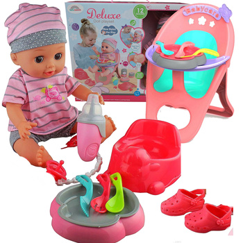 BABY DOLL MARTYNKA SPEAKS POLISH DRINKS & PEES XXL PLAYSET HIGH CHAIR POTTY Sfera Zabawek