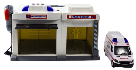 Emergency Rescue Base Station Ambulance Garage Walkie Talkie Sound Toy Gift