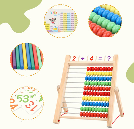 Counting wooden sticks for learning to count alphabet numbers math learning