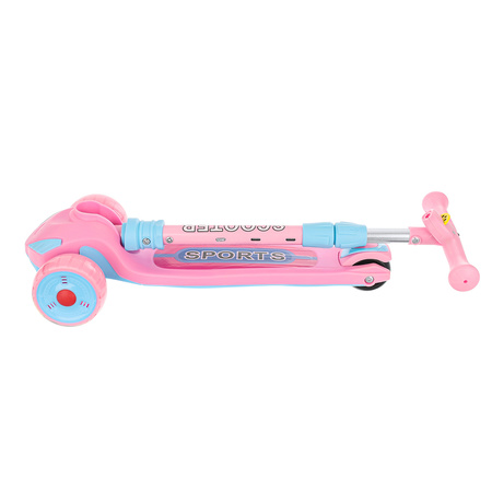 Hulajnoga dla dzieci trójkołowa składana balansowa świecąca LED trzykołowa