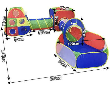 Namiot dla dzieci 5w1 duży plac zabaw labirynt 2 tunele suchy basen domek