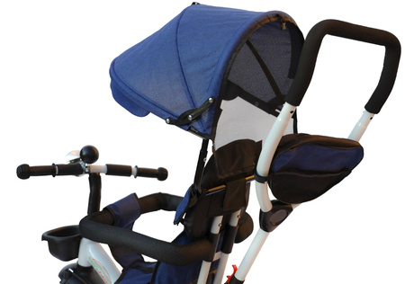 Rowerek trójkołowy wolne koło pasy obracany 360 wózek obracane siedzisko