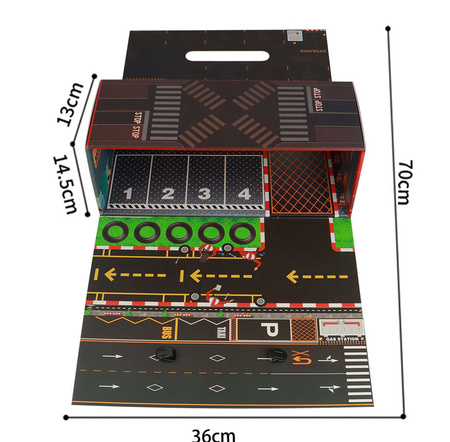 Kontener zestaw samochodów metalowe autka resoraki z napędem + mata miasto skrzynka