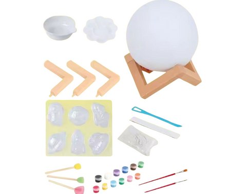 Zestaw Kreatywny 2w1 LAMPKA KSIĘŻYC do Malowania + Odlewy Gipsowe KOSMOS DIY