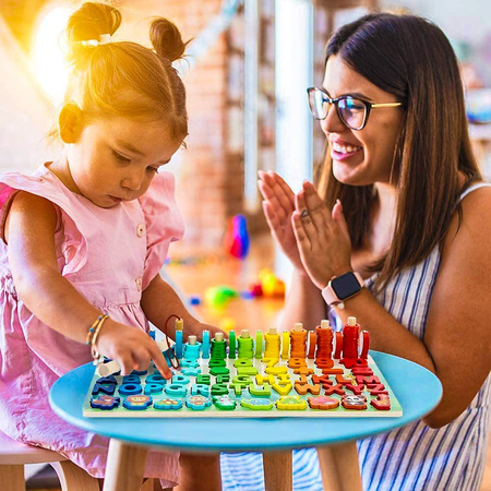 Sferazabawek 8-in-1 Wooden Montessori Educational Puzzle – Interactive & Developmental Toy for Kids, Safe Sorter