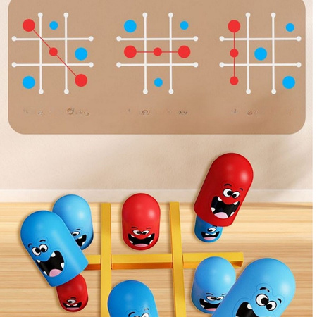 Logic Game TIC TAC TOE Gobbling Monsters Gobblet for Kids Family Board Game 3+