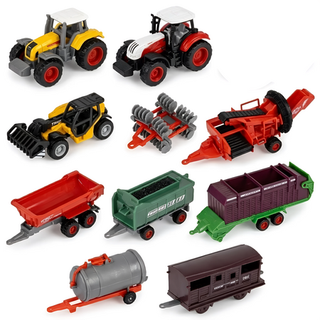 large farm machinery set tractors combine harvester die-cast metal toys gift for kids 3+