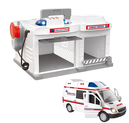Emergency Rescue Base Station Ambulance Garage Walkie Talkie Sound Toy Gift
