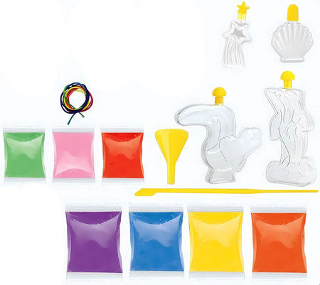 ZESTAW KREATYWNY MAGICZNY PIasek ŚWIECĄCY DIY Piaskowe Ozdoby dla Dzieci SAND ART