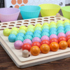 DREWNIANA UKŁADANKA MOZAIKA KORALIKI KULKI MONTESSORI LOGARYTMICZNA TABLICA